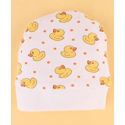 Babyhug Premium 100% Cotton Newborn Gift Set  11 Pcs Clothing Hamper Duck Print - Yellow| Jhabla, Bib, Wrapper, Mittens, Booties, 3 Wash cloths & 2 Nappies| Gift Set for New Born Boys & Girls