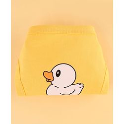 Babyhug Premium 100% Cotton Newborn Gift Set  11 Pcs Clothing Hamper Duck Print - Yellow| Jhabla, Bib, Wrapper, Mittens, Booties, 3 Wash cloths & 2 Nappies| Gift Set for New Born Boys & Girls
