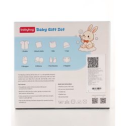 Babyhug Premium 100% Cotton Newborn Gift Set  11 Pcs Clothing Hamper Duck Print - Yellow| Jhabla, Bib, Wrapper, Mittens, Booties, 3 Wash cloths & 2 Nappies| Gift Set for New Born Boys & Girls