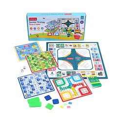 Babyhug Educational 5 In 1 Business Strategy Board Game for Kids|2-6 Players|Dice, Money&Cards Included|Portable&Lightweight|Group Activity for Brain Development|5+ Yrs|Ideal Gift|BIS Certified