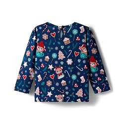 Babyhug 100% Cotton Knit Full Sleeves T-Shirts with Snowflakes & Reindeer Print Pack of 3 - Green Red & Navy Blue