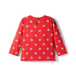 Babyhug 100% Cotton Knit Full Sleeves T-Shirts with Snowflakes & Reindeer Print Pack of 3 - Green Red & Navy Blue