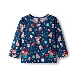 Babyhug 100% Cotton Knit Full Sleeves T-Shirts with Snowflakes & Reindeer Print Pack of 3 - Green Red & Navy Blue
