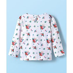Babyhug 100% Cotton Knit Full Sleeves T-Shirts with Floral Print Pack of 3 - Red White & Pink