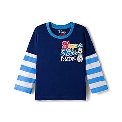 Babyhug Disney Single Jersey Knit Full Doctor Sleeves Oversized T-Shirt with 101 Dalmatians Front & Back Graphic - Navy Blue