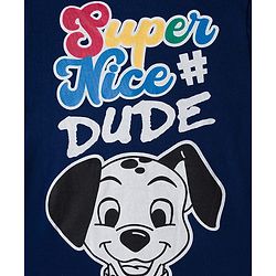 Babyhug Disney Single Jersey Knit Full Doctor Sleeves Oversized T-Shirt with 101 Dalmatians Front & Back Graphic - Navy Blue
