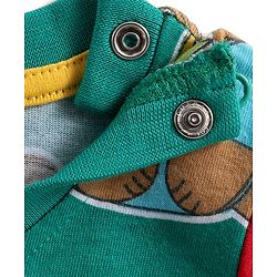 Babyhug 100% Cotton Knit Full Sleeves T-Shirts with Stripes & Animal Print Pack of 3 - Green & Yellow