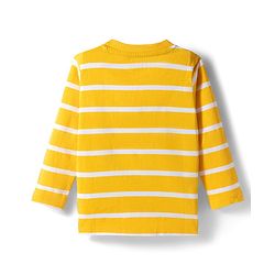 Babyhug 100% Cotton Knit Full Sleeves T-Shirts with Stripes & Animal Print Pack of 3 - Blue Red & Yellow
