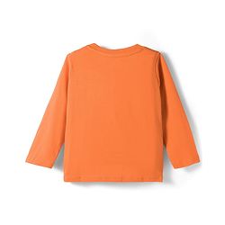 Babyhug 100% Cotton Knit Full Raglan Sleeves T-Shirts with Stripes & Animal Print Pack of 3 - Orange & Navy Blue