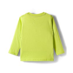 Babyhug 100% Cotton Knit Full Raglan Sleeves T-Shirts with Stripes & Animal Print Pack of 3 - Neon Green & Light Blue