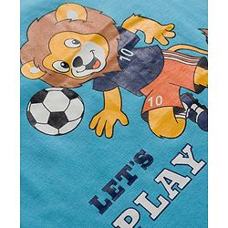 Babyhug 100% Cotton Knit Full Raglan Sleeves T-Shirts with Stripes & Animal Print Pack of 3 - Neon Green & Light Blue