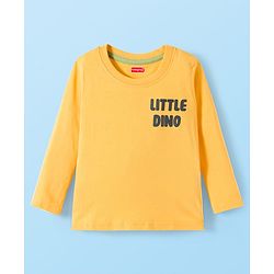 Babyhug 100% Cotton Knit Full Sleeves T-Shirts with Dino Print Pack of 3 - Yellow Light Green & White