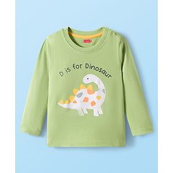 Babyhug 100% Cotton Knit Full Sleeves T-Shirts with Dino Print Pack of 3 - Yellow Light Green & White