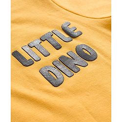 Babyhug 100% Cotton Knit Full Sleeves T-Shirts with Dino Print Pack of 3 - Yellow Light Green & White