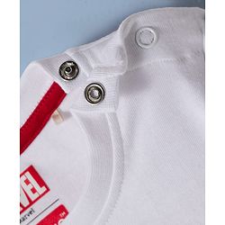 Babyhug Marvel Single Jersey Knit Full Sleeves T-Shirt with Avengers Graphic with Badge Detailing - White