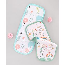 Babyhug 100% Cotton Muslin Burp Cloth Pack of 2  Multicolor| Ultra Soft| High Absorbency| Machine Washable| For Feeding & Diapering| Double Layer