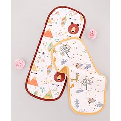 Babyhug 100% Cotton Muslin Burp Cloth Pack of 2  Multicolor| Ultra Soft| High Absorbency| Machine Washable| For Feeding & Diapering| Double Layer