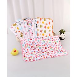 Babyhug 100% Cotton Muslin Burp Cloth Pack of 10  Multicolor| Ultra Soft| High Absorbency| Machine Washable| For Feeding & Diapering
