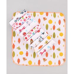 Babyhug 100% Cotton Muslin Burp Cloth Pack of 10  Multicolor| Ultra Soft| High Absorbency| Machine Washable| For Feeding & Diapering