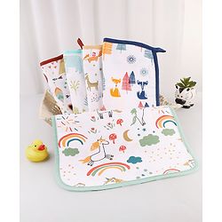 Babyhug 100% Cotton Muslin Burp Cloth Pack of 5 -  Multicolor| Ultra Soft| High Absorbency| Machine Washable| For Feeding & Diapering
