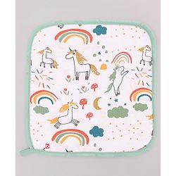 Babyhug 100% Cotton Muslin Burp Cloth Pack of 5 -  Multicolor| Ultra Soft| High Absorbency| Machine Washable| For Feeding & Diapering