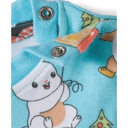 Babyhug 100% Cotton Knit Full Sleeves T-Shirt with Animal Print - Light Blue