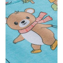 Babyhug 100% Cotton Knit Full Sleeves T-Shirt with Animal Print - Light Blue