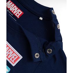 Babyhug Marvel Single Jersey Knit Full Sleeves T-Shirt with Avengers Graphic - Navy Blue