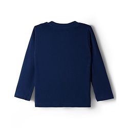 Babyhug Marvel Single Jersey Knit Full Sleeves T-Shirt with Avengers Graphic - Navy Blue