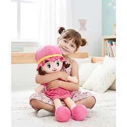 Babyhug Winky Doll with Cute Dress, Matching Hat & Stitched Shoes Height 80 cm - Pink| Ideal Snuggle Toy| Safe & Interactive| Removable Dress| Imaginative Play & Storytelling| BIS Certified
