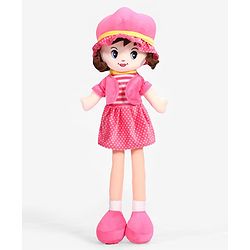 Babyhug Winky Doll with Cute Dress, Matching Hat & Stitched Shoes Height 80 cm - Pink| Ideal Snuggle Toy| Safe & Interactive| Removable Dress| Imaginative Play & Storytelling| BIS Certified