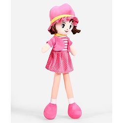 Babyhug Winky Doll with Cute Dress, Matching Hat & Stitched Shoes Height 80 cm - Pink| Ideal Snuggle Toy| Safe & Interactive| Removable Dress| Imaginative Play & Storytelling| BIS Certified