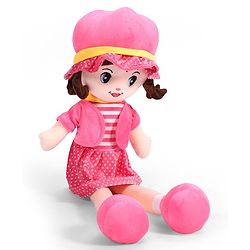 Babyhug Winky Doll with Cute Dress, Matching Hat & Stitched Shoes Height 80 cm - Pink| Ideal Snuggle Toy| Safe & Interactive| Removable Dress| Imaginative Play & Storytelling| BIS Certified