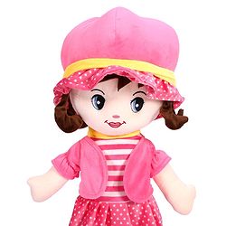 Babyhug Winky Doll with Cute Dress, Matching Hat & Stitched Shoes Height 80 cm - Pink| Ideal Snuggle Toy| Safe & Interactive| Removable Dress| Imaginative Play & Storytelling| BIS Certified