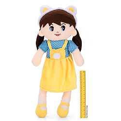 Babyhug 70cm Daisy Doll with Cute Dress & Stitched Shoes - Yellow| Ideal Snuggle Toy| Super Soft Fabric| Cuddle & Travel Partner| Toddler Gifting| BIS Certified| Room & Car Decor
