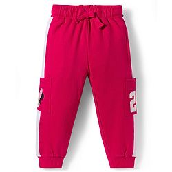 Babyhug Disney Single Jersey Knit Full Sleeves T-Shirt & Trackpant Set With Minnie Mouse Print - Dark Pink
