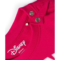 Babyhug Disney Single Jersey Knit Full Sleeves T-Shirt & Trackpant Set With Minnie Mouse Print - Dark Pink