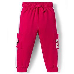 Babyhug Disney Single Jersey Knit Full Sleeves T-Shirt & Trackpant Set With Minnie Mouse Print - Dark Pink