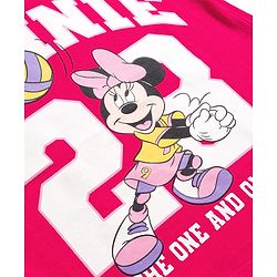 Babyhug Disney Single Jersey Knit Full Sleeves T-Shirt & Trackpant Set With Minnie Mouse Print - Dark Pink