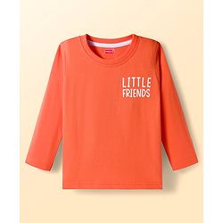 Babyhug 100% Cotton Knit Full  Sleeves T-Shirts with Star & Animal Print Pack of 3 - Orange & White Blue