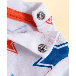 Babyhug 100% Cotton Knit Full  Sleeves T-Shirts with Star & Animal Print Pack of 3 - Orange & White Blue