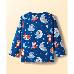 Babyhug 100% Cotton Knit Full  Sleeves T-Shirts with Star & Animal Print Pack of 3 - Orange & White Blue