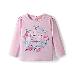 Babyhug 100% Cotton Knit Full Sleeves T-Shirts with Polka Dots & Floral Print Pack of 3 - Multicolor