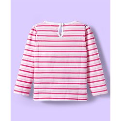 Babyhug 100% Cotton Knit Full Sleeves T-Shirts with Stripes Animal & Floral Print Pack of 3 - Light Blue Pink & Yellow
