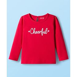Babyhug 100% Cotton Knit Full Sleeves T-Shirts with Text & Heart Print Pack of 3 - Red White & Navy Blue