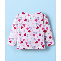 Babyhug 100% Cotton Knit Full Sleeves T-Shirts with Text & Heart Print Pack of 3 - Red White & Navy Blue