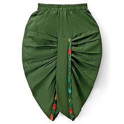 Babyhug Chiffon Woven Full Sleeves Kurta Dhoti Set with Floral Print - Green