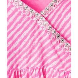 Babyhug Cambric Woven Three Fourth Sleeves Printed Ethnic Dress - Pink