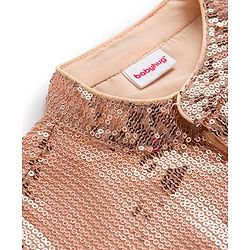 Babyhug Woven Full Sleeves Kurta Pajama Set with Sequin Detailing - Golden