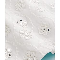 Babyhug Georgette Woven Full Sleeves Kurta Pajama Set with Embroidery - White